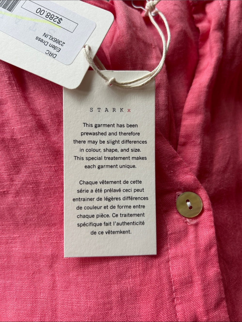STARK X- NWT- Eden linen button front dress - Picture 6 of 10